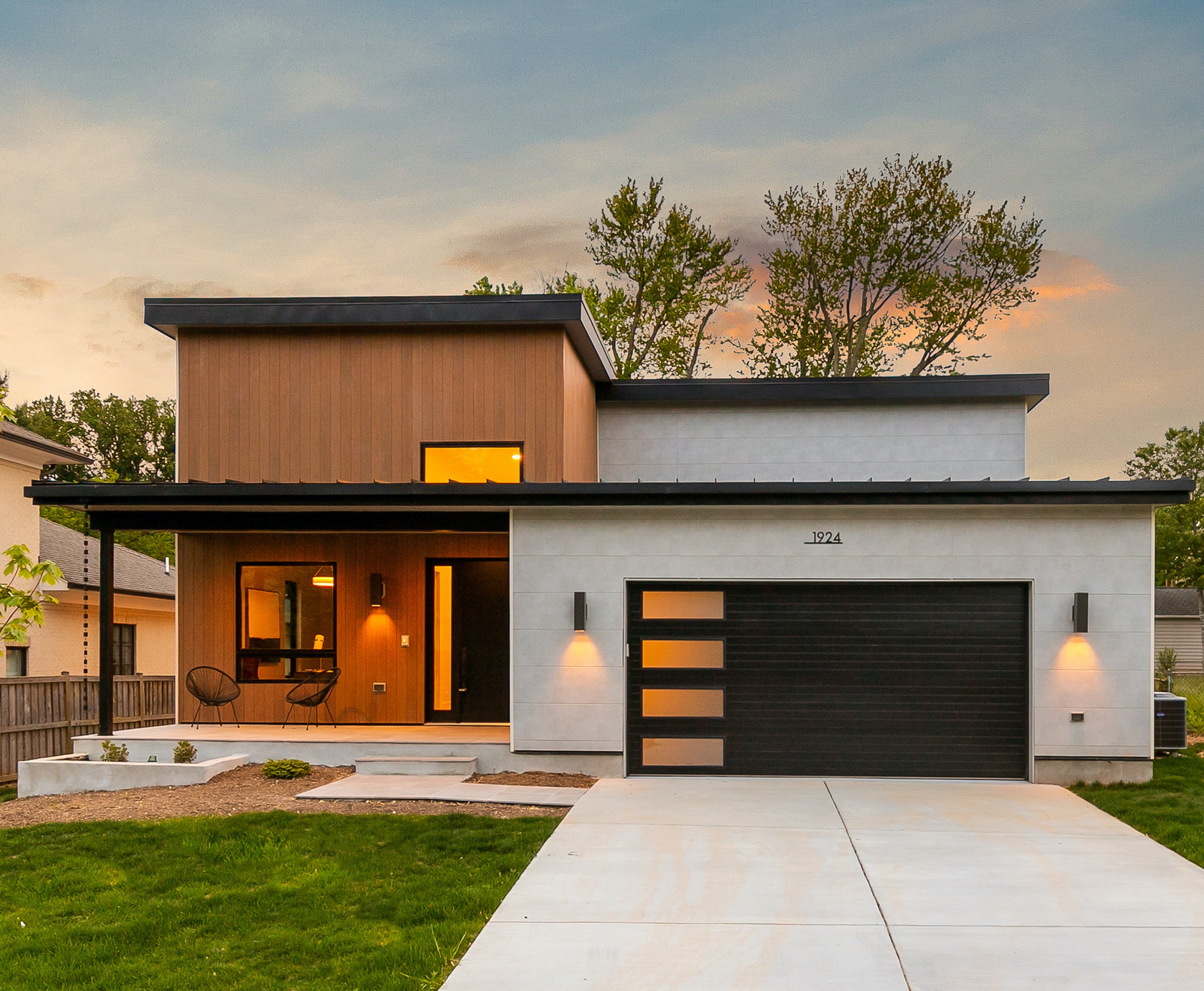 Main Level Living Modern Custom Home by AV Architects and Builders in Northern Virginia Falls Church Tysons Corner Luxury Living Room Great Room Open Concept Floor Plan